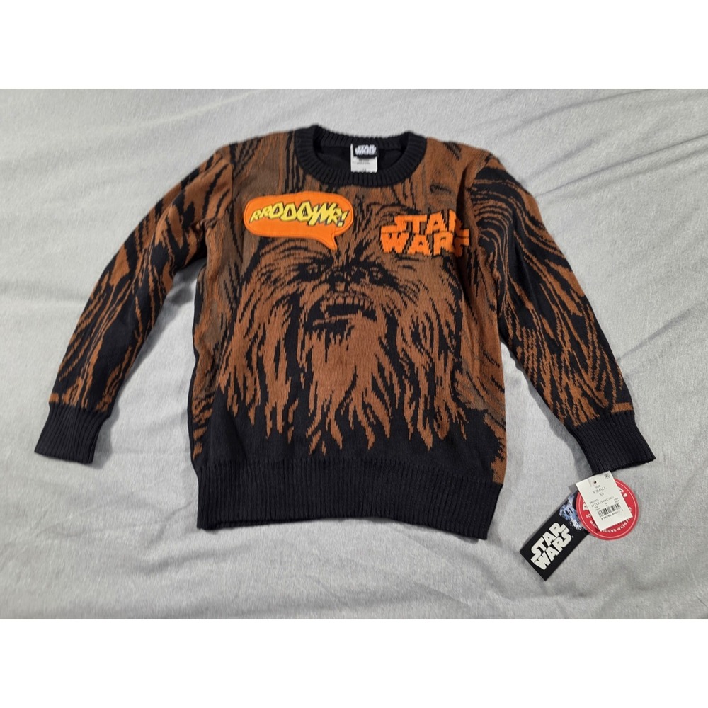 NWT Youth Boys XS Star Wars Chewbacca Chewie Knit Sweater